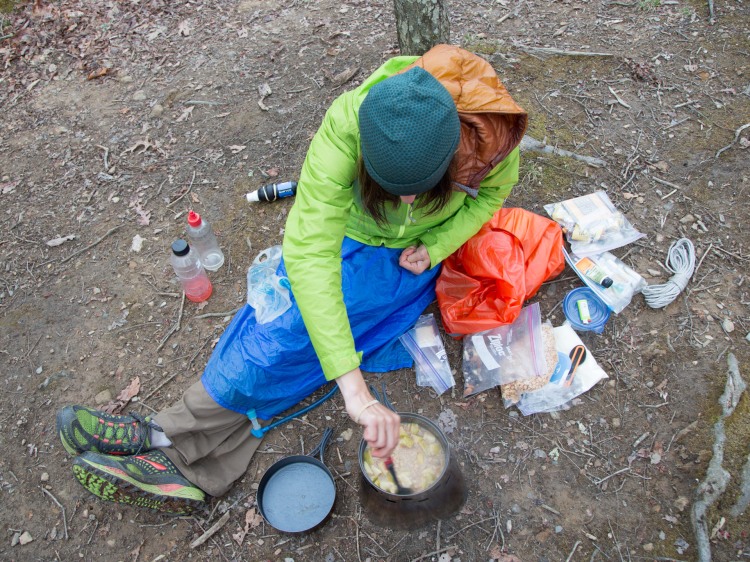 Cooking dinner in the backcountry